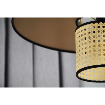 Duolla - Lampadario a sospensione con filo TOKYO RATTAN 1xE27/15W/230V oro/rattan