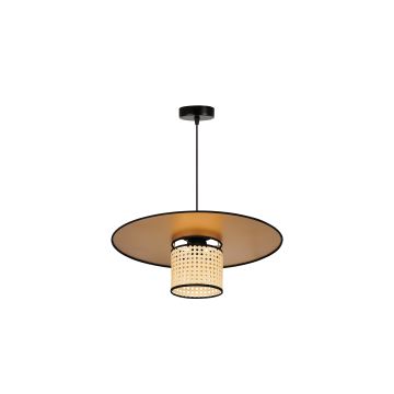 Duolla - Lampadario a sospensione con filo TOKYO RATTAN 1xE27/15W/230V oro/rattan