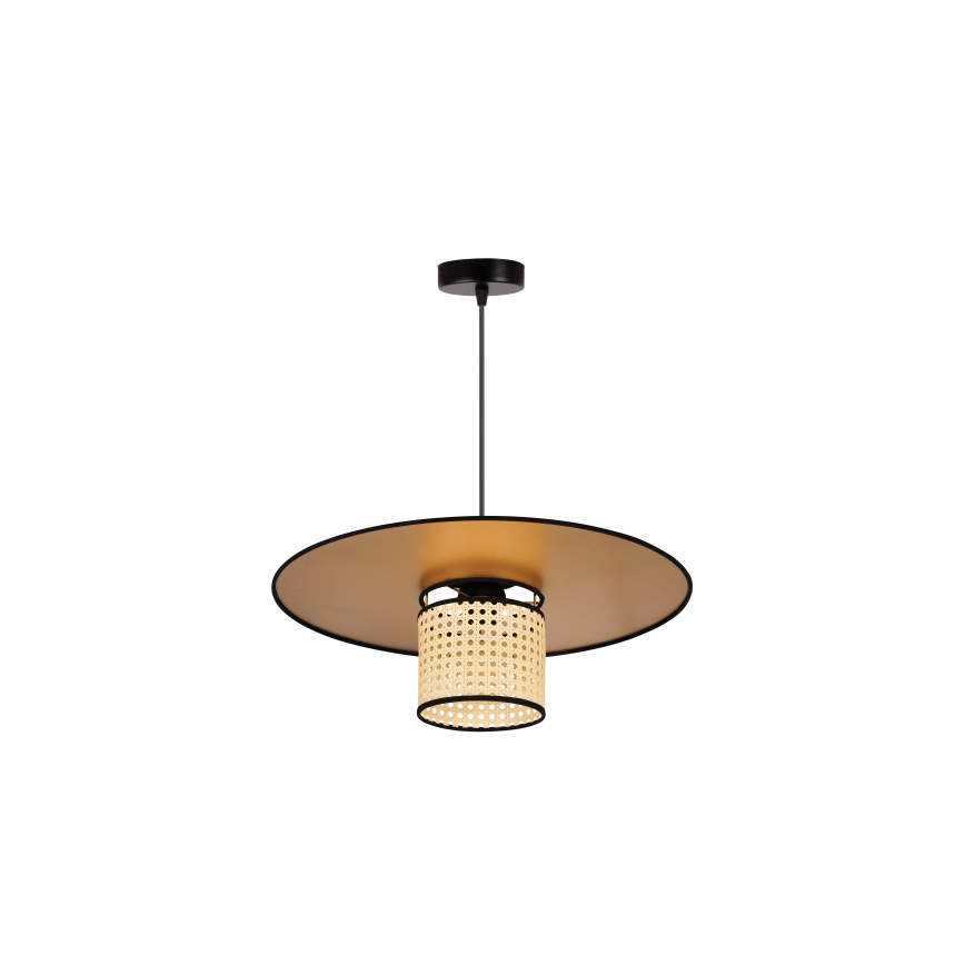 Duolla - Lampadario a sospensione con filo TOKYO RATTAN 1xE27/15W/230V oro/rattan