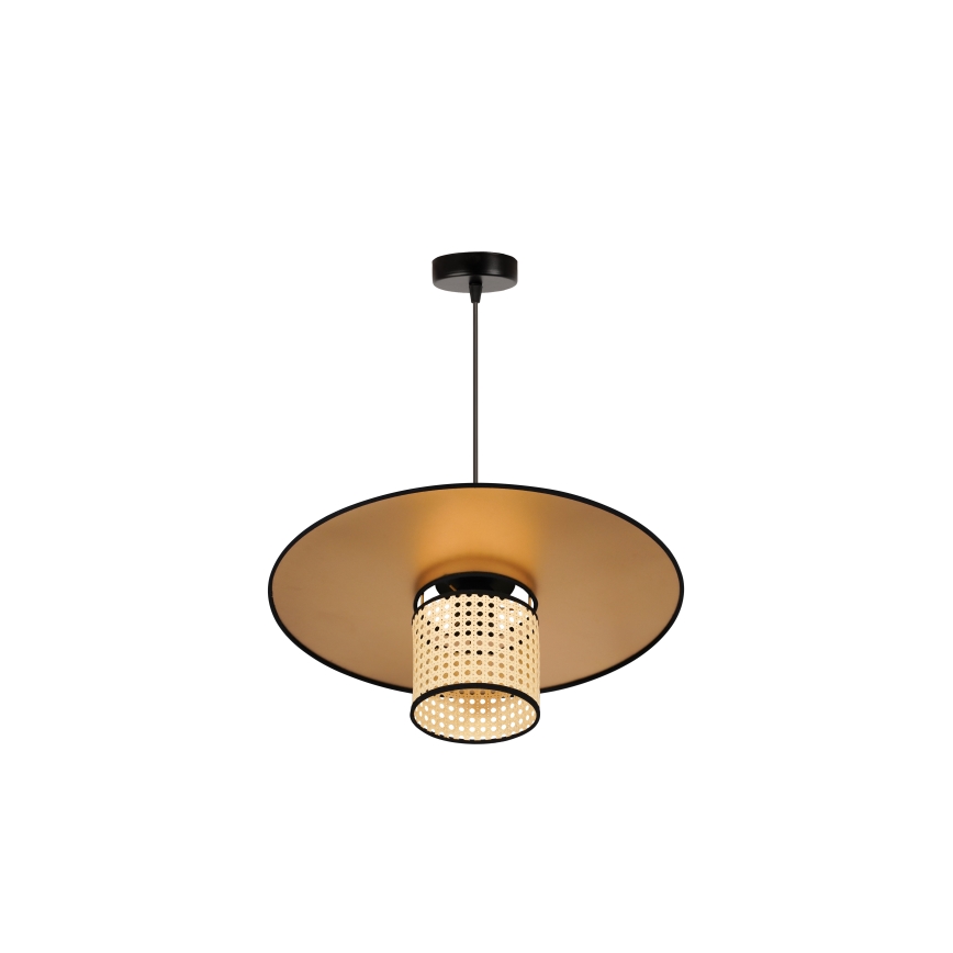 Duolla - Lampadario a sospensione con filo TOKYO RATTAN 1xE27/15W/230V oro/rattan