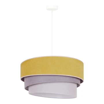 Duolla - Lampadario a sospensione con filo TRIO 1xE27/15W/230V giallo/grigio/bianco