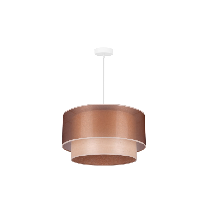 Duolla - Lampadario a sospensione con filo WOOD BOHO 1xE27/15W/230V rame/beige