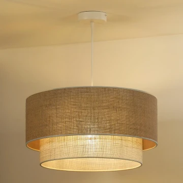 Duolla - Lampadario a sospensione con filo YUTE BOHO 1xE27/15W/230V diametro 45 cm marrone/grigio