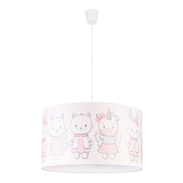 Duolla - Lampadario per bambini su filo PRINT M 1xE27/40W/230V animali