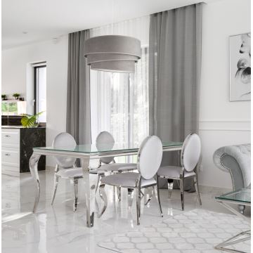 Duolla - Lampadario su filo DEVON 1xE27/40W/230V grigio