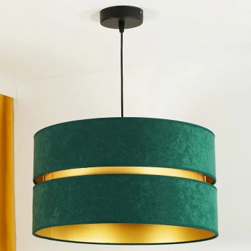 Duolla - Lampadario su filo DUO 1xE27/15W/230V verde/oro