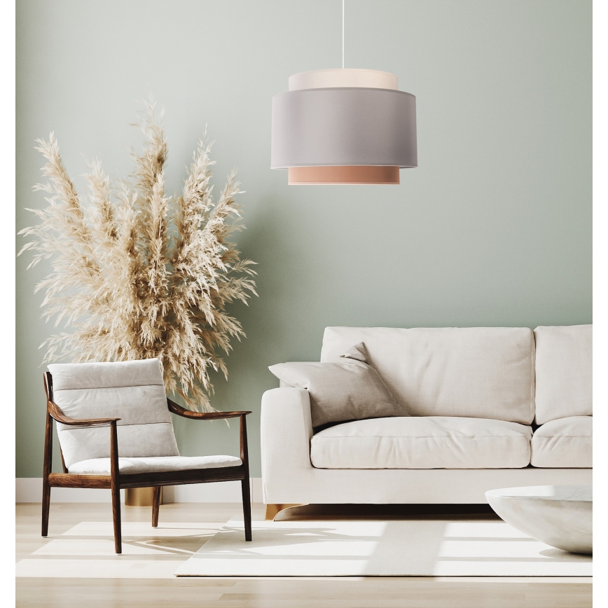 Duolla - Lampadario su filo SOHO 1xE27/40W/230V grigio/crema/beige