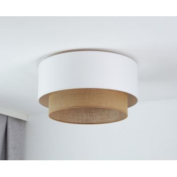 Duolla - Plafoniera BOHO 1xE27/15W/230V diametro 45 cm bianco/marrone