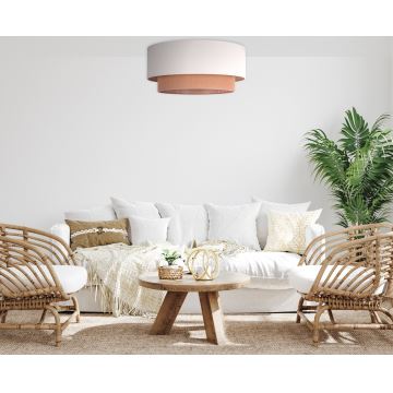 Duolla - Plafoniera BOHO 3xE27/15W/230V diametro 60 cm beige/marrone