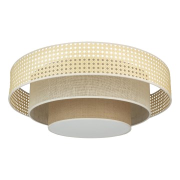 Duolla - Plafoniera LED LUNETA LED/26W/230V diametro 60 cm 4000K rattan/beige/marrone