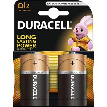 Duracell - 2 pz Batteria alcalina Basic LR20/D 1,5V 12500 mAh