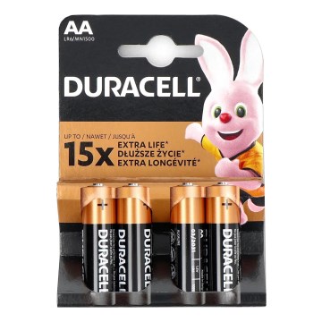 Duracell - 4 pz Batteria alcalina Basic LR06/AA 1,5V 2650 mAh