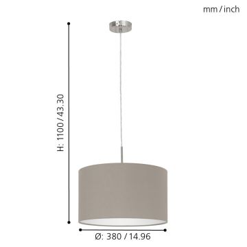 Eglo - Lampadario a sospensione con filo 1xE27/60W/230V