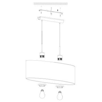 Eglo - Lampadario a sospensione con filo 2xE27/60W/230V