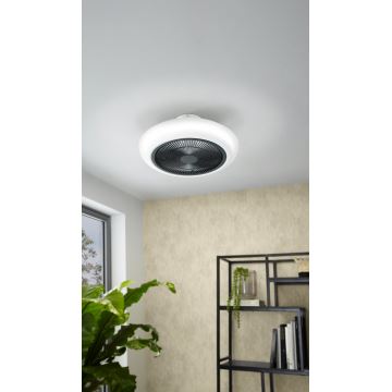 Eglo - Ventilatore da soffitto dimmerabile LED/25,5W/230V bianco/nero + telecomando