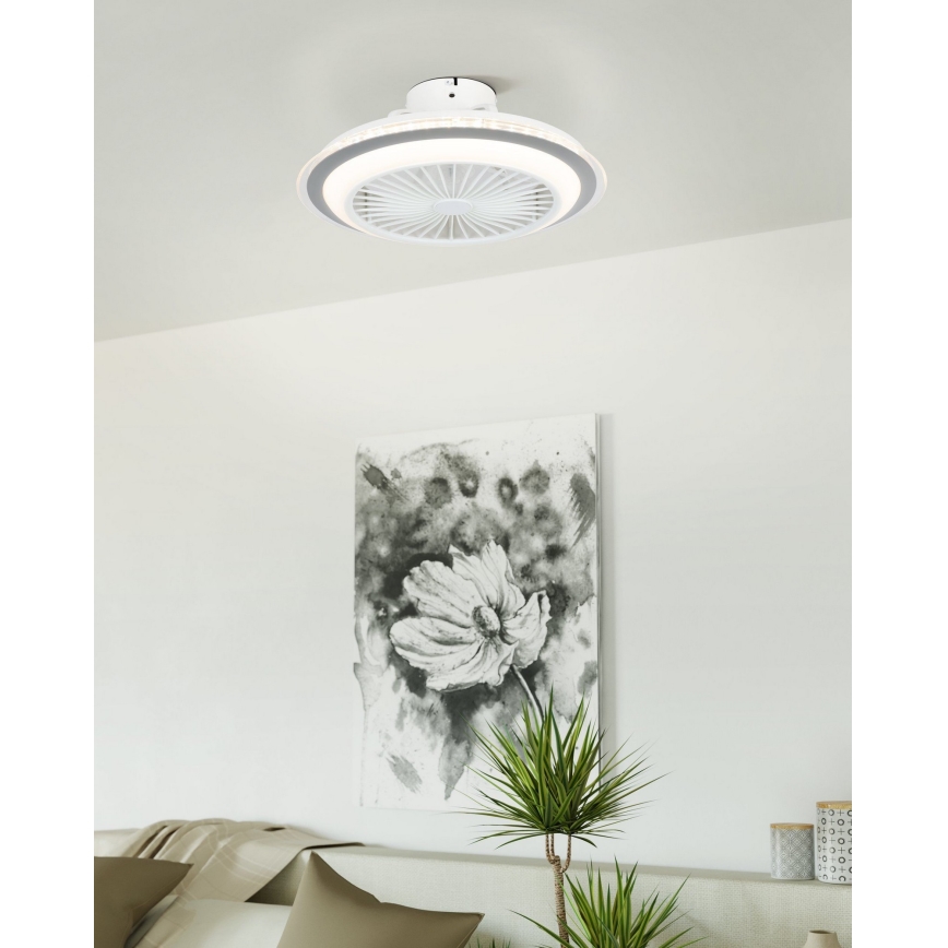 Eglo - Ventilatore da soffitto dimmerabile a LED LED/25,5W/230V bianco/grigio 2700-6500K + telecomando