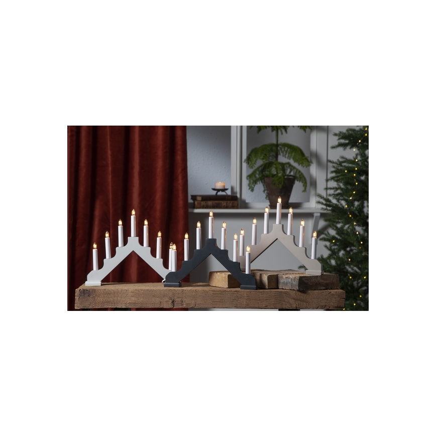 Eglo - Candelabro di Natale 7xE10/3W/230V bianco