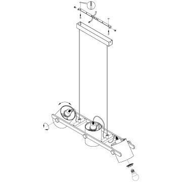 Eglo - Lampadario a sospensione con filo 3xE27/28W/230V