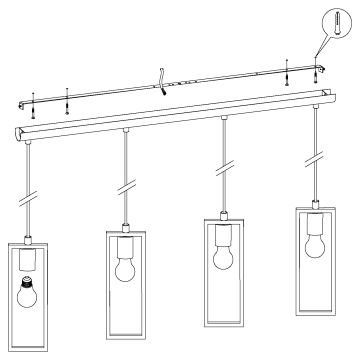 Eglo - Lampadario a sospensione con filo 4xE27/60W/230V - FSC certificato