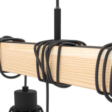 Eglo - Lampadario a sospensione con filo 9xE27/60W/230V - FSC certificato