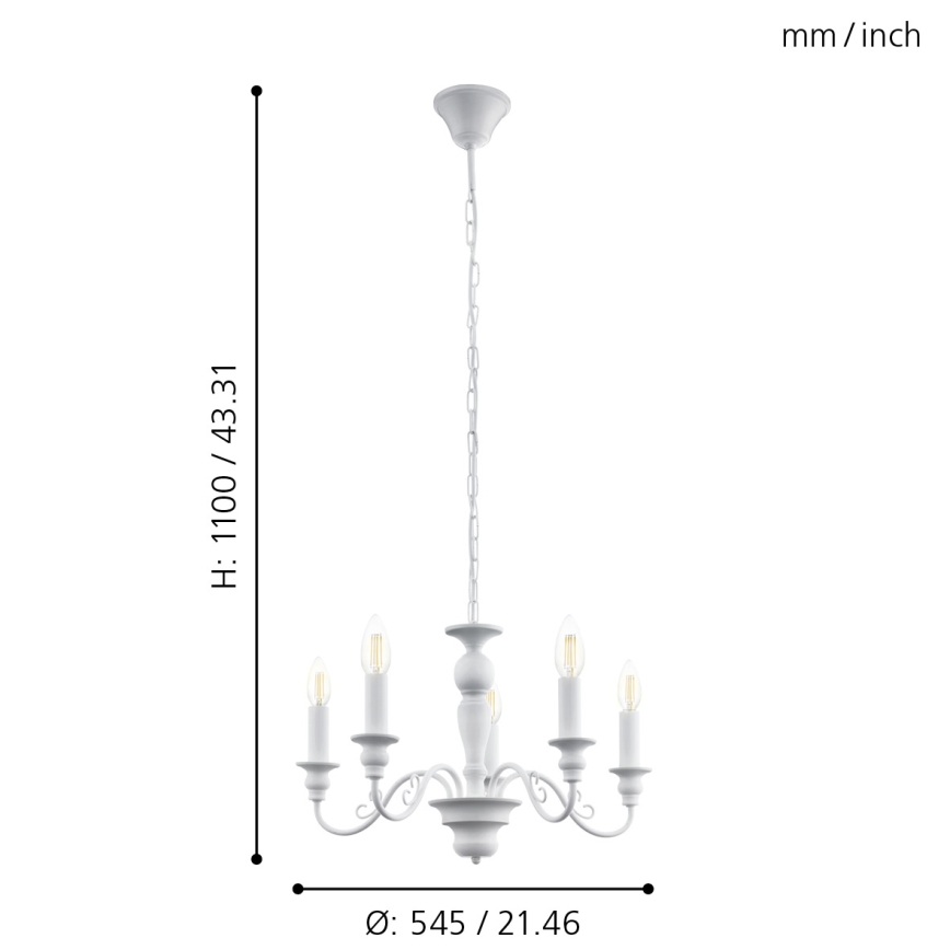 Eglo - Lampadario 5xE14/40W/230V