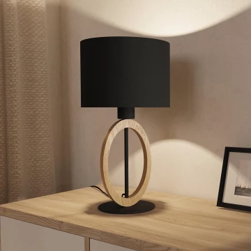 Eglo 56165 - Lampada da tavolo BASILDON 1xE27/40W/230V nero/marrone