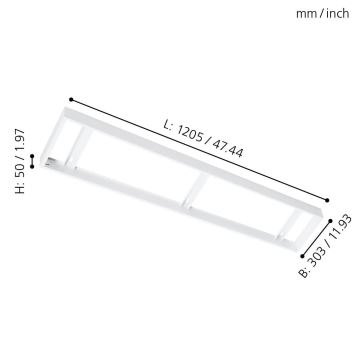 Eglo - Cornice pannello per soffitto 1205x303mm