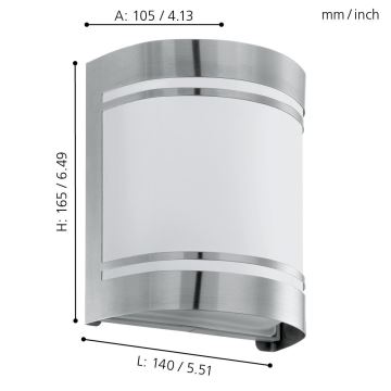 Eglo 74009 - Applique da esterno ROSADA 1xE27/40W/230V IP44