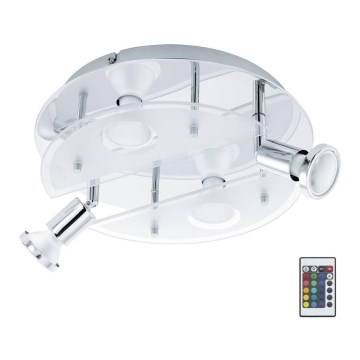 Eglo 75381 - LED RGBW Faretto dimmerabile CABO-C 4xGU10/4W/230V + telecomando