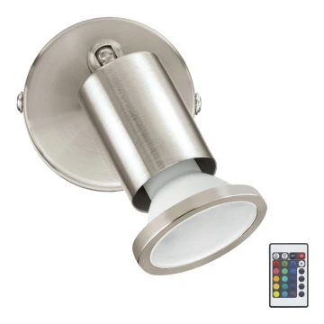 Eglo 75382 - Faretto da parete LED RGBW dimmerabile BUZZ 1xGU10/4W/230V + telecomando