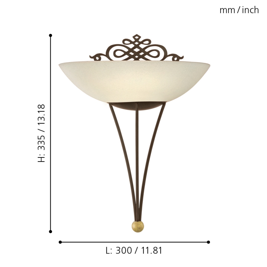 EGLO - Lampada da muro 1 x E27/60W marrone antico / oro