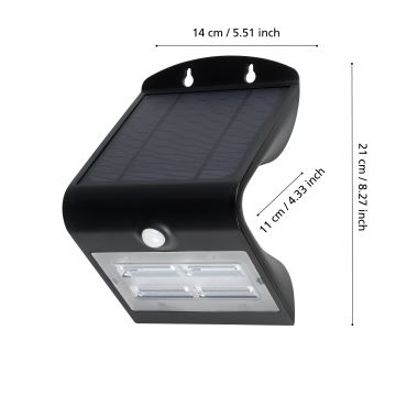 Eglo -LED Lampada solare da esterno con sensore LED/3,2W/3,7V IP54