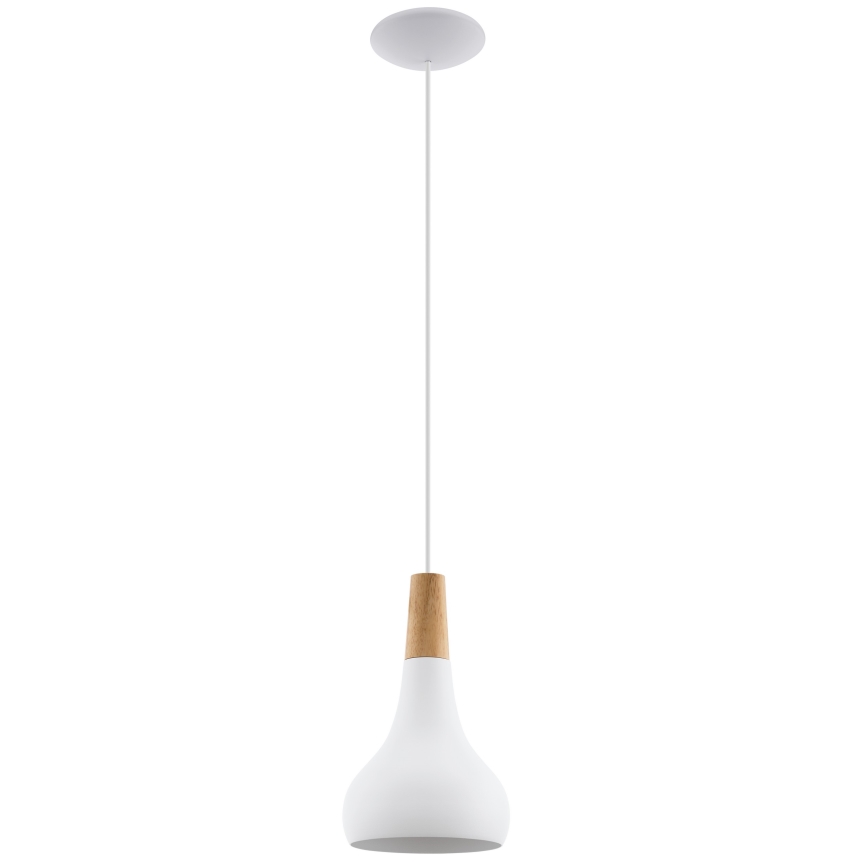 Eglo - Lampadario a sospensione con filo 1xE27/60W/230V diametro 18 cm bianco - FSC certificato