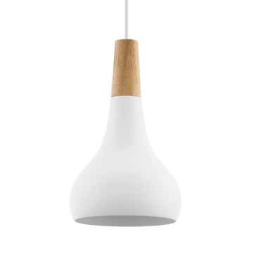 Eglo - Lampadario a sospensione con filo 1xE27/60W/230V diametro 18 cm bianco - FSC certificato