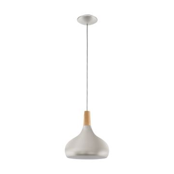 Eglo - Lampadario a sospensione con filo 1xE27/60W/230V diametro 28 cm argento - FSC certificato