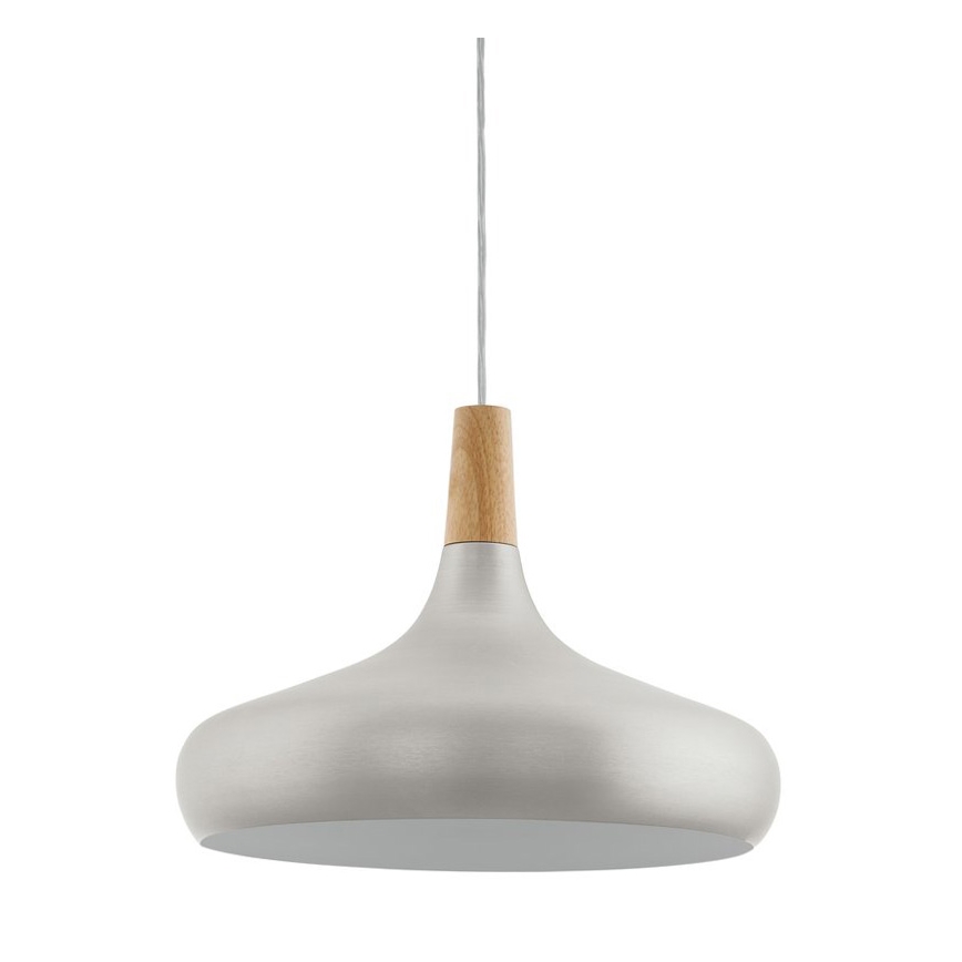 Eglo - Lampadario a sospensione con filo 1xE27/60W/230V diametro 40 cm argento - FSC certificato