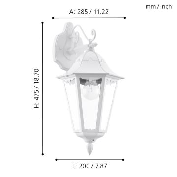 Eglo - Applique da esterno 1xE27/60W/230V