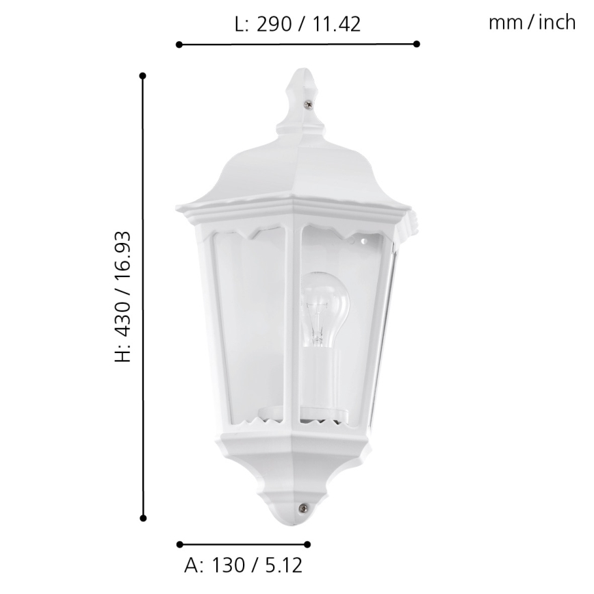 Eglo 93448 - Applique da esterno NAVEDO 1xE27/60W/230V