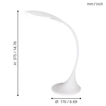 Eglo - Lampada LED da tavolo dimmerabile 1xLED/4,5W/230V bianco