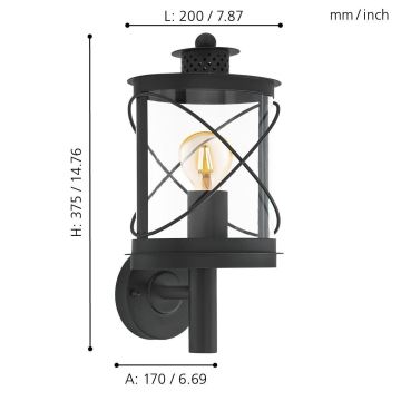 Eglo - Lampada da esterno 1xE27/60W/230V