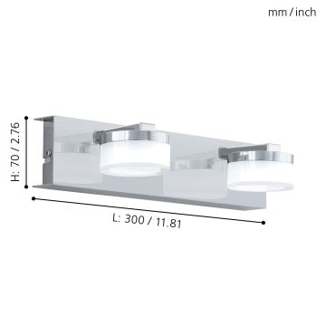 Eglo -LED Applique da bagno dimmerabile 2xLED/7,2W/ IP44
