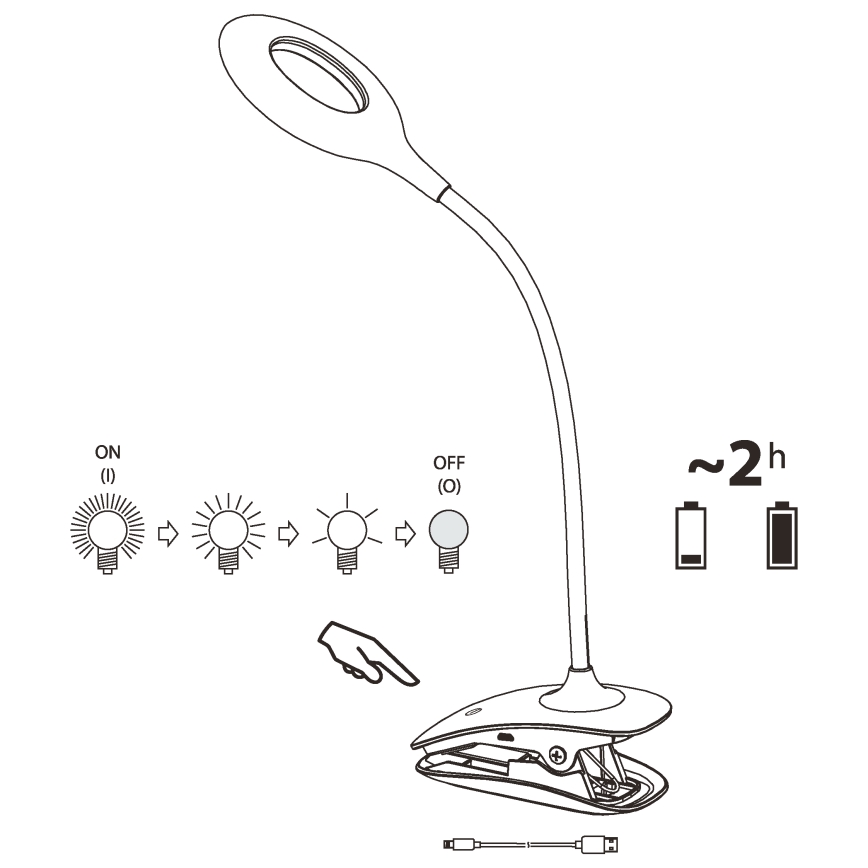 Eglo - Lampada LED con morsetto 1xLED/3W/230V bianco