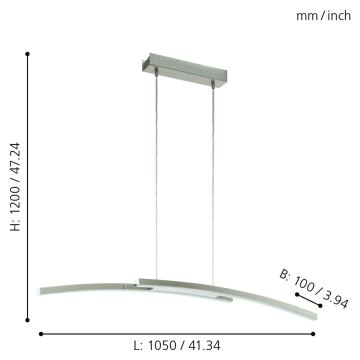 Eglo - Lampadario LED RGB a sospensione con filo dimmerabile FRAIOLI-C 2xLED/17W/230V