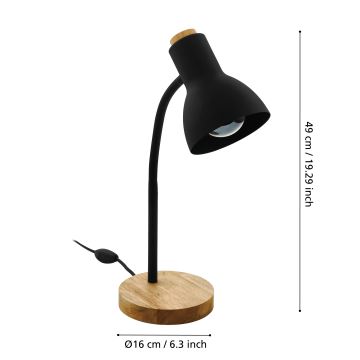 Eglo - Lampada da tavolo 1xE27/40W/230V nero