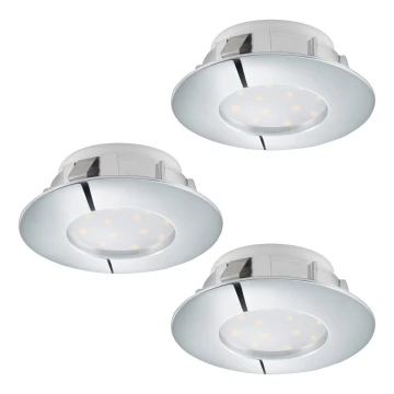 Eglo - KIT 3x Lampada LED da incasso PINEDA 1xLED/6W/230V