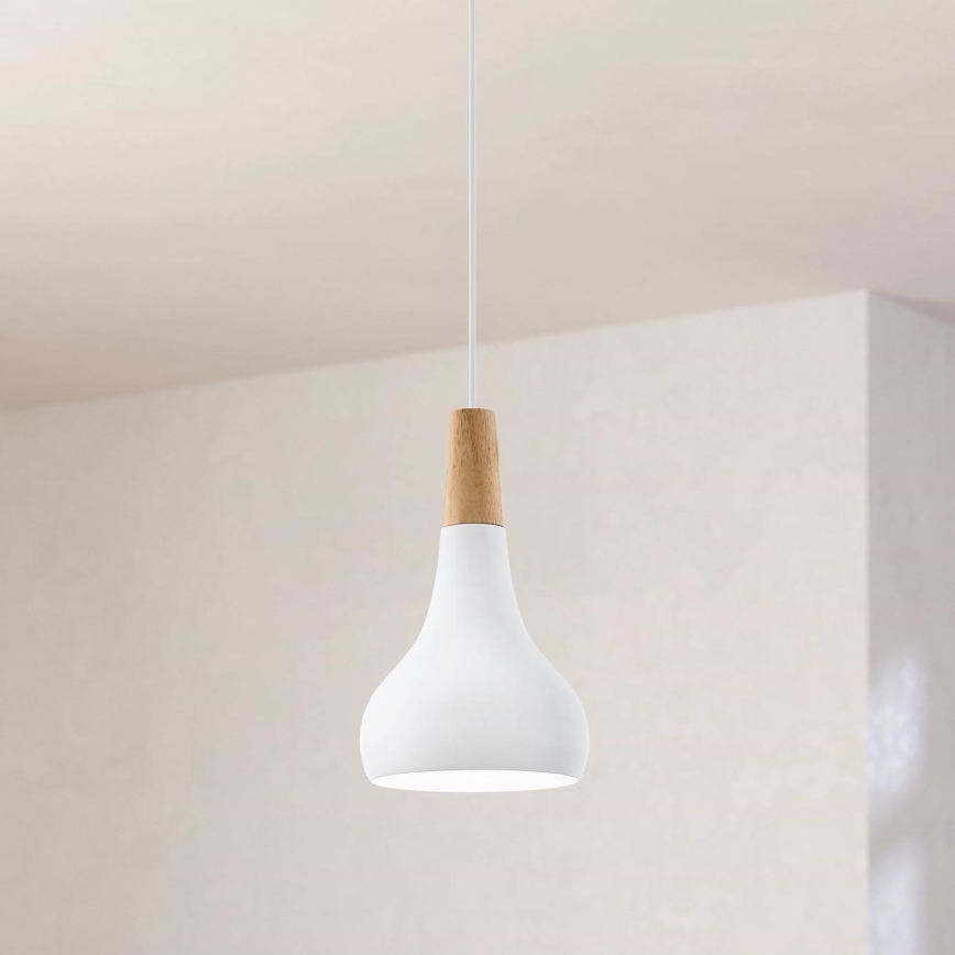 Eglo - Lampadario a sospensione con filo 1xE27/60W/230V diametro 18 cm bianco - FSC certificato