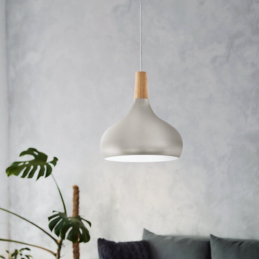 Eglo - Lampadario a sospensione con filo 1xE27/60W/230V diametro 28 cm argento - FSC certificato