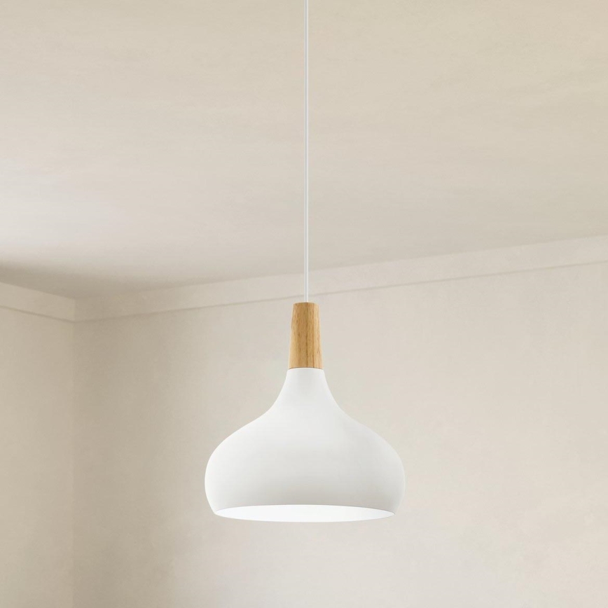 Eglo - Lampadario a sospensione con filo 1xE27/60W/230V diametro 28 cm bianco - FSC certificato