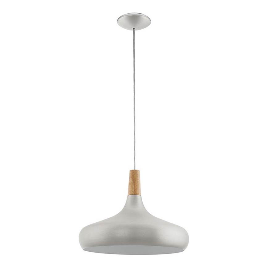 Eglo - Lampadario a sospensione con filo 1xE27/60W/230V diametro 40 cm argento - FSC certificato