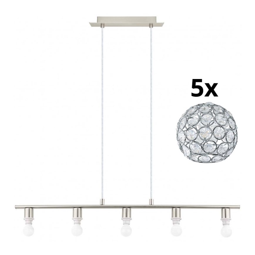 Eglo - Lampadario LED a sospensione con filo MY CHOICE 5xE14/4W/230V cromo